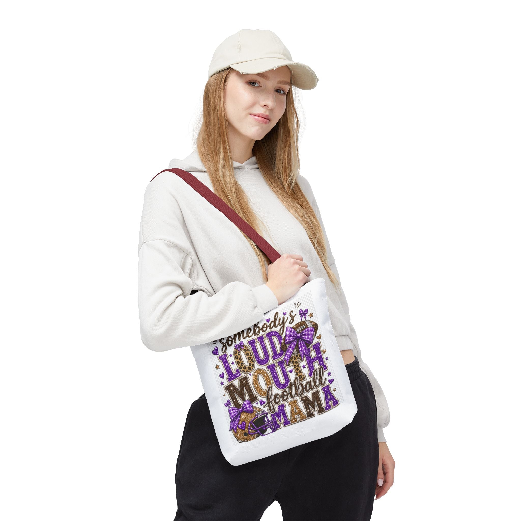 Somebody's Loud Mouth Football Mama Tote Bag — Cheer Mom Gift