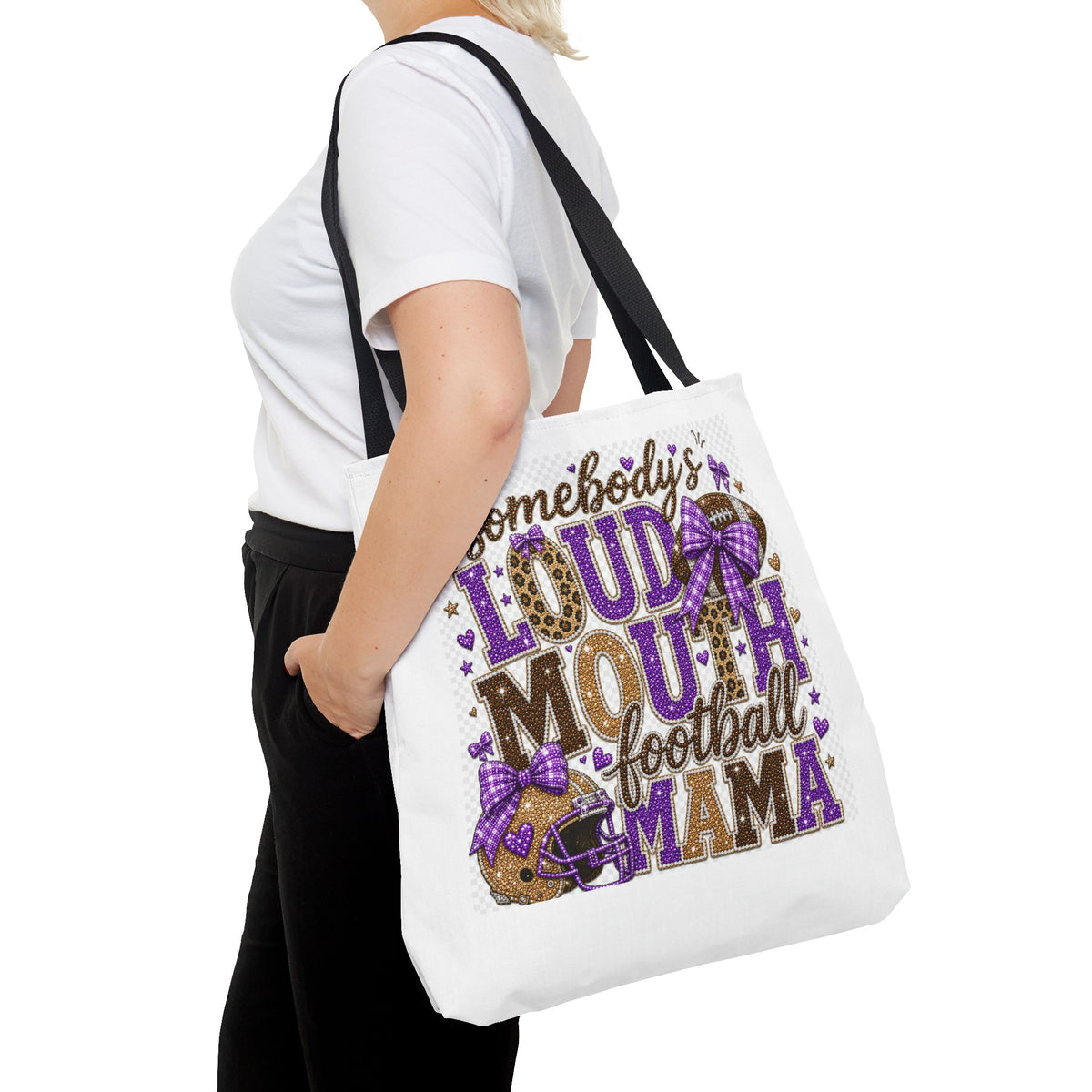 Somebody's Loud Mouth Football Mama Tote Bag — Cheer Mom Gift