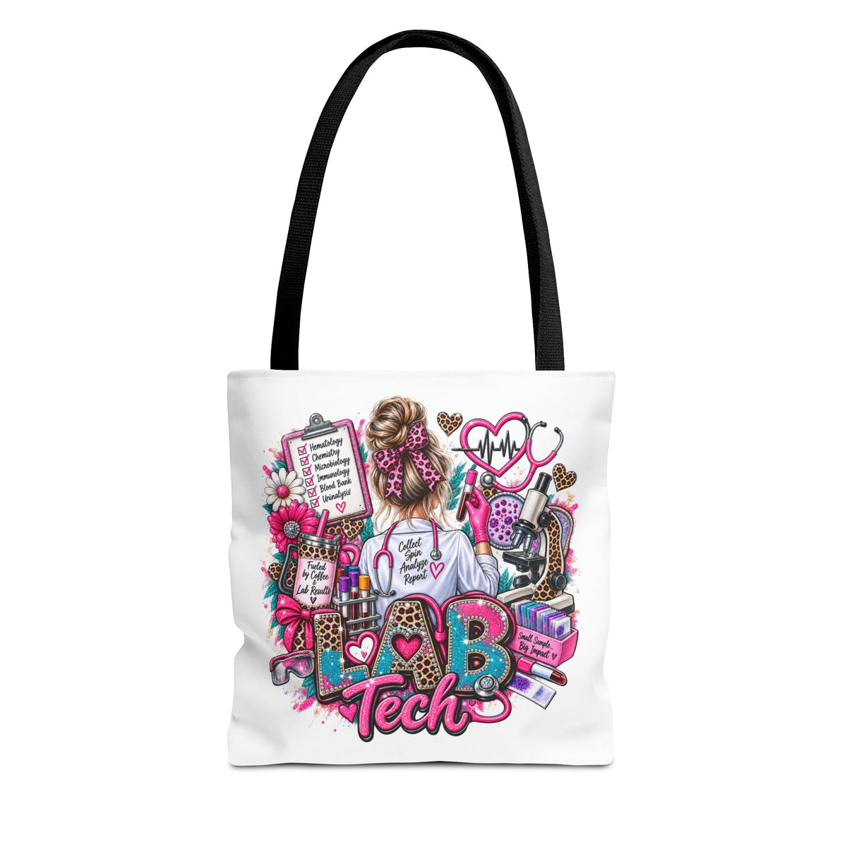 Lab Tech Tote Bag - Cute Pink Medical Laboratory Technician Gift