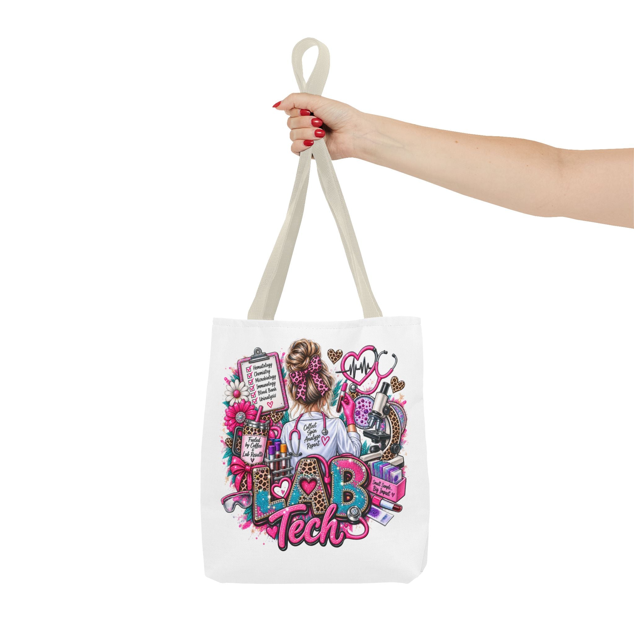Lab Tech Tote Bag - Cute Pink Medical Laboratory Technician Gift