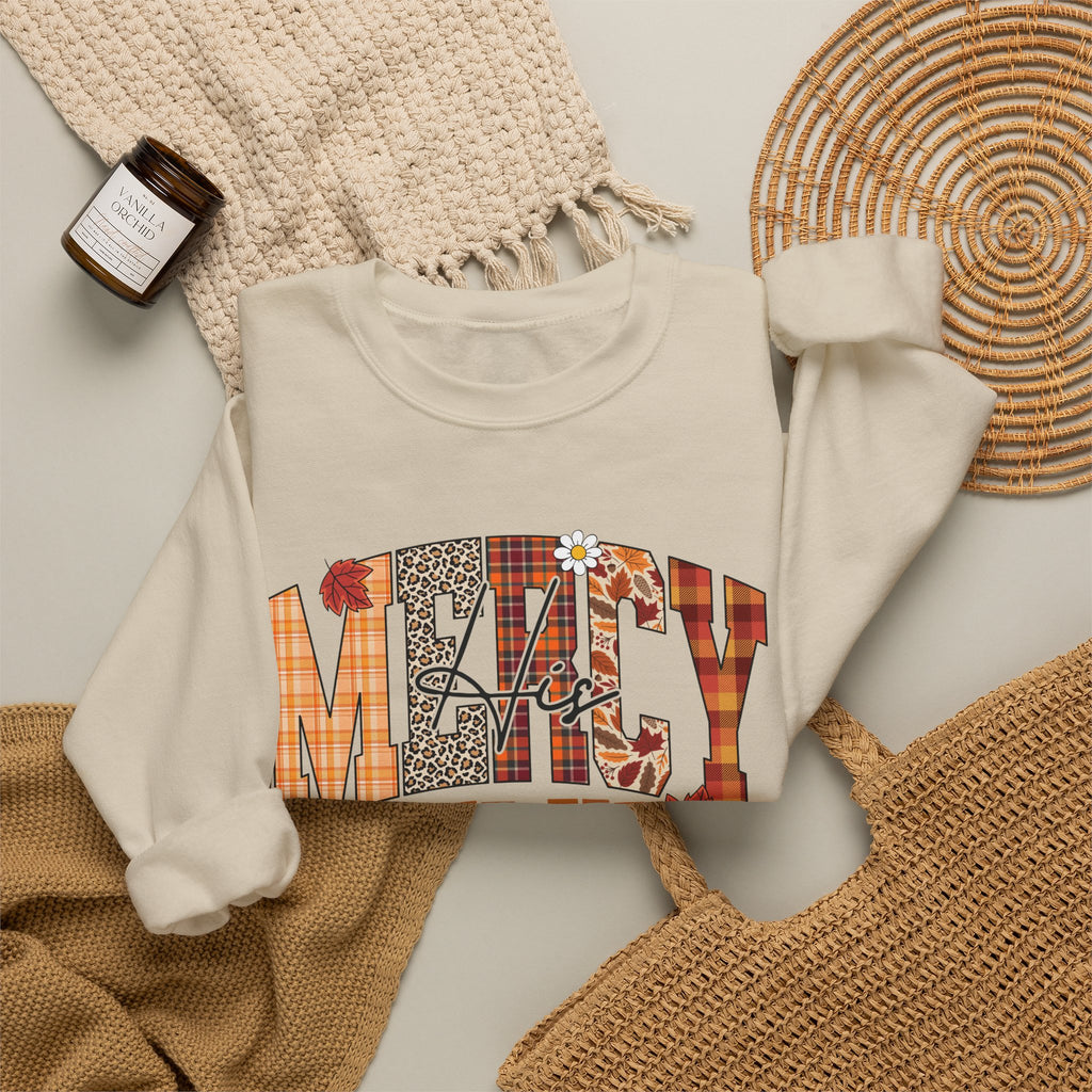 Sweatshirt — My Story Mercy Fall Plaid Crewneck
