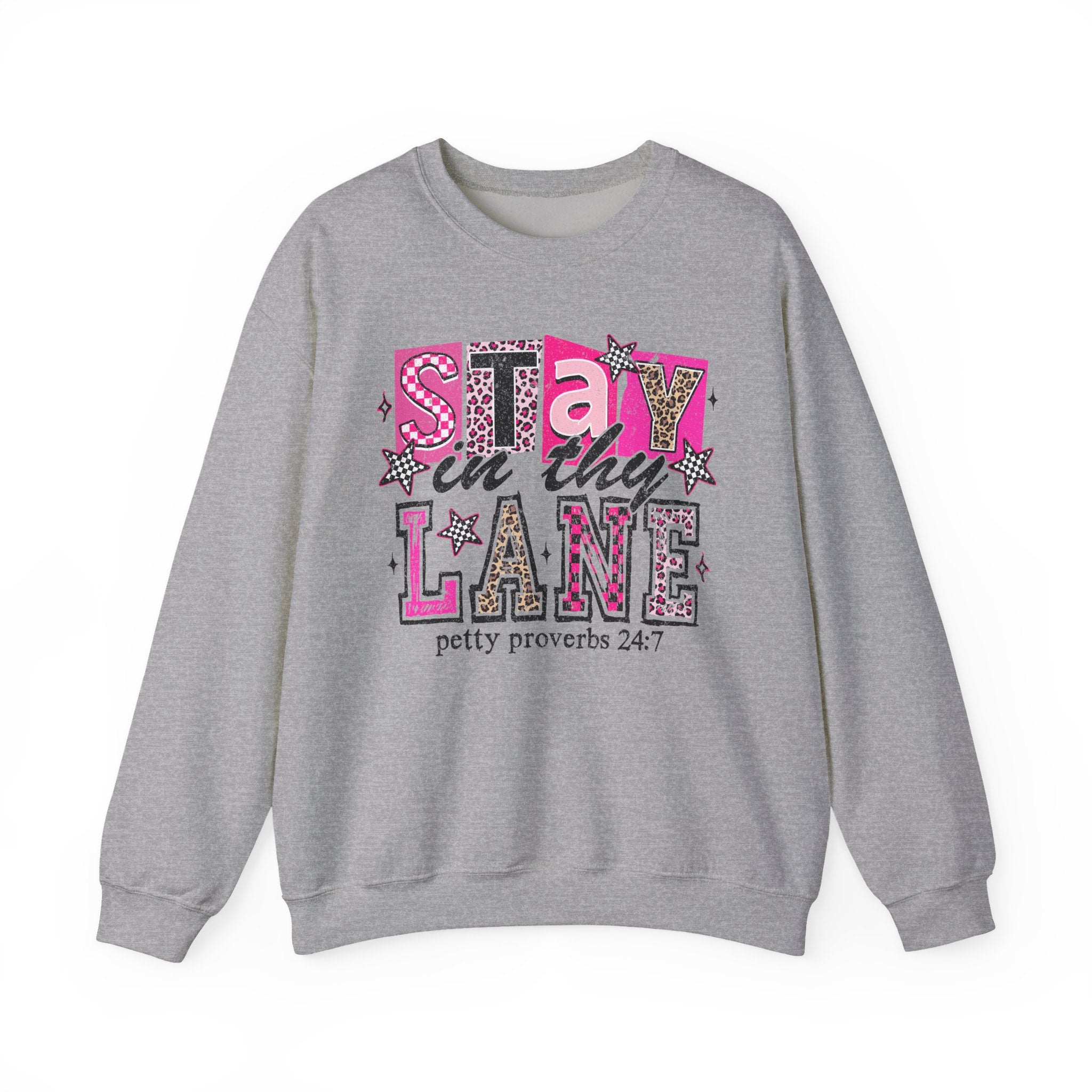 Stay in Thy Lane Crewneck Sweatshirt – "Stay in Thy Lane" Christian Graphic Pullover