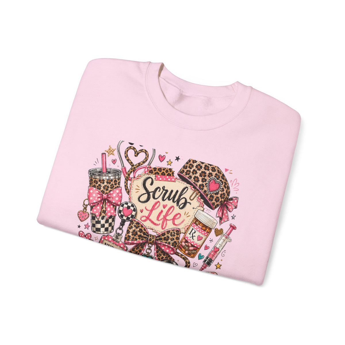 Scrub Life Sweatshirt — Cute Leopard Medical Nurse Crewneck