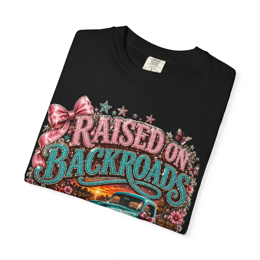 Raised on Backroads & Bonfires T-Shirt — Vintage Truck Campfire Graphic Tee