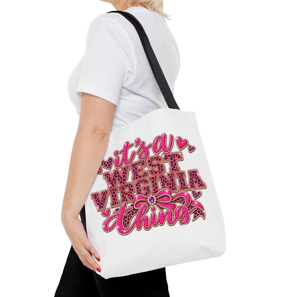 West Virginia Tote Bag - "It's a West Virginia Thing" Pink Graphic Tote