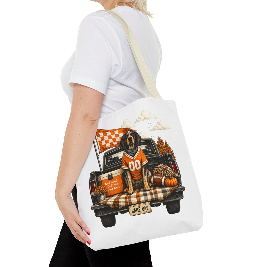 Game Day Dog Tote Bag — Football Truck Tailgate Pumpkins Design