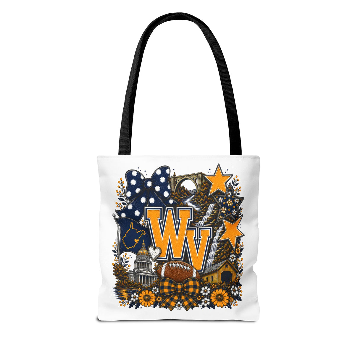 WV Football Collage Tote Bag — Collegiate Game Day Fan Tote
