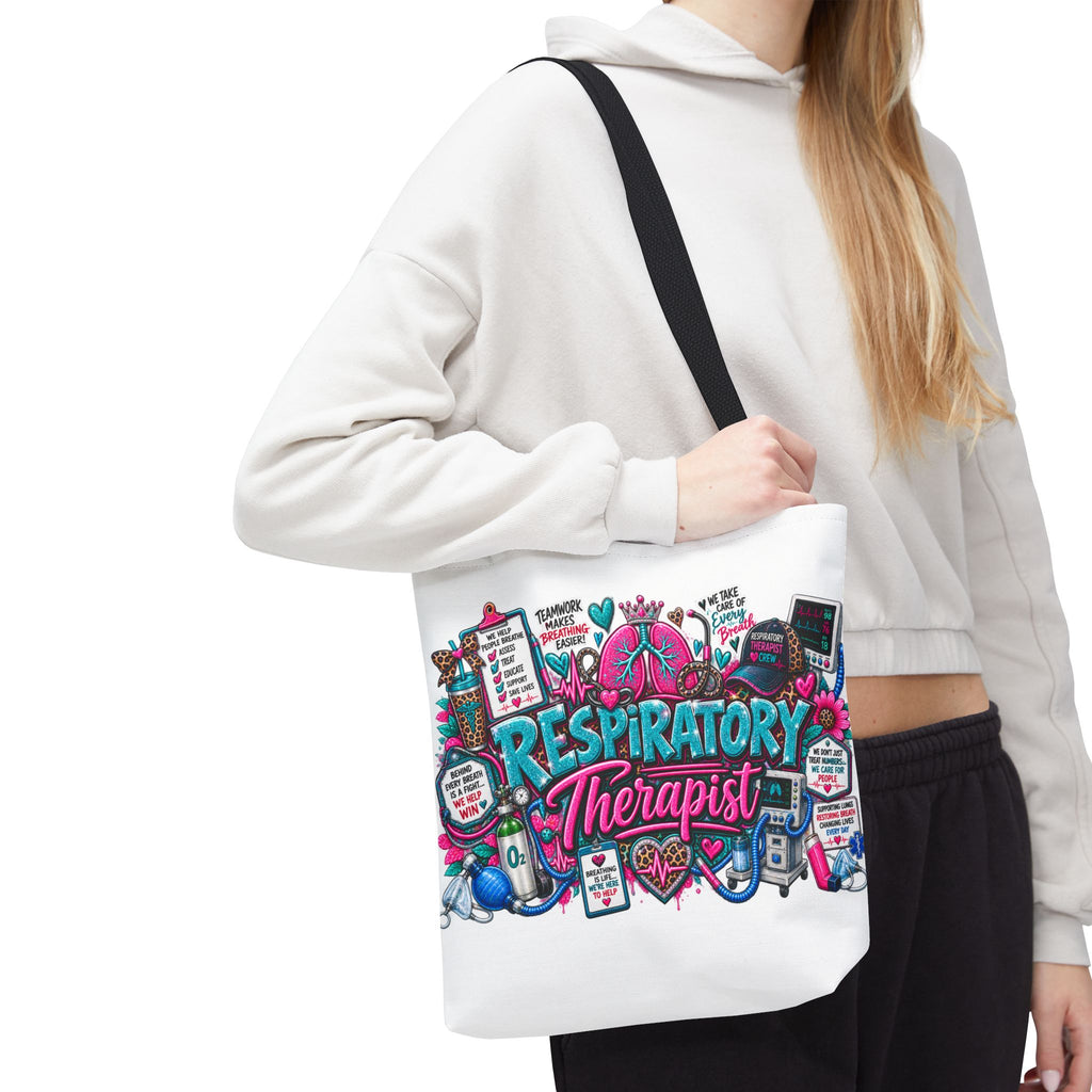 Respiratory Therapist Tote Bag — Colorful Medical RN Gift for RTs