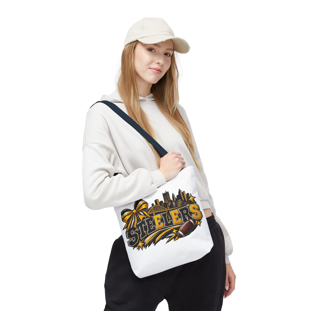Steelers Skyline Tote Bag — Football Fan Gift, Yellow & Black Team Graphic