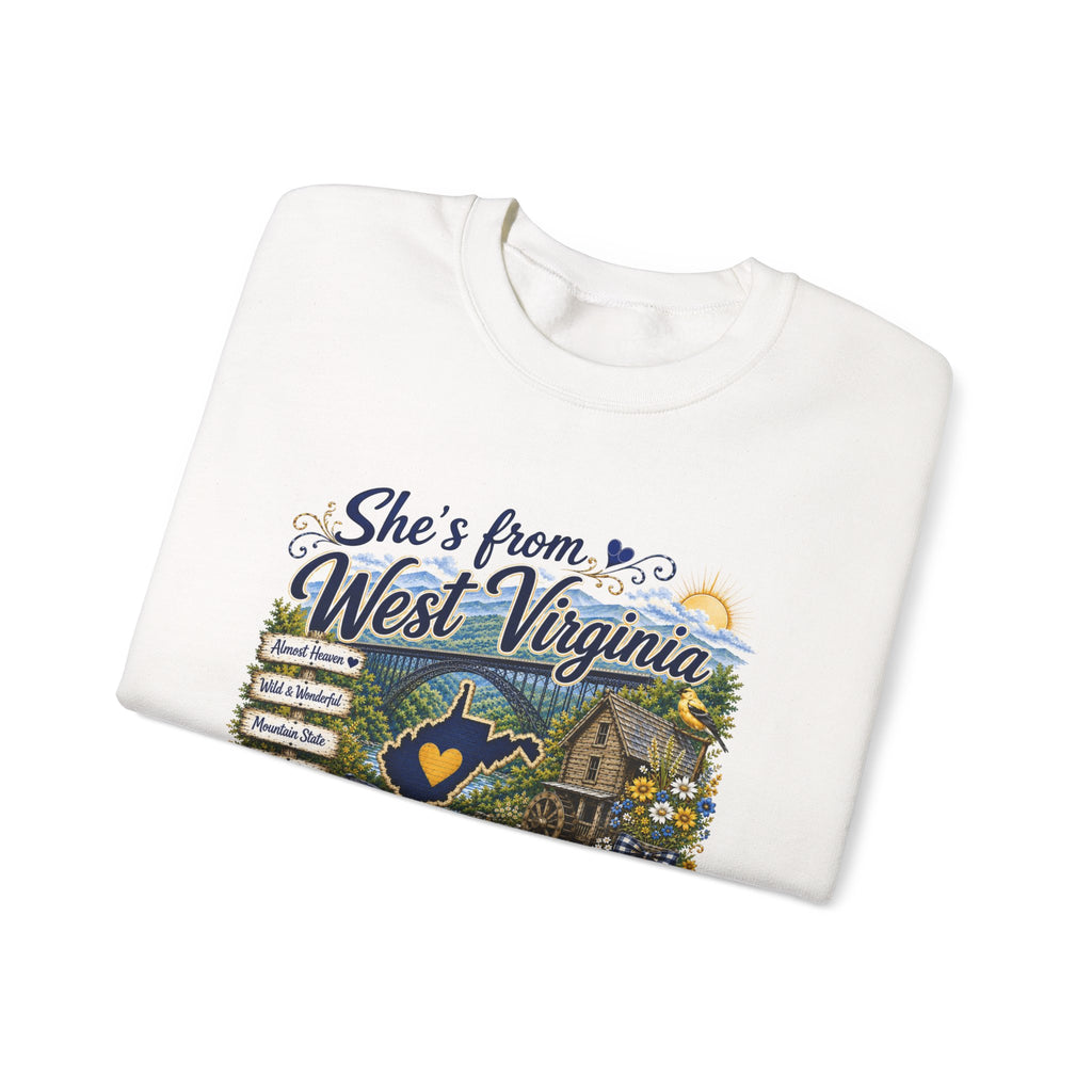 West Virginia Crewneck Sweatshirt - 'She's From West Virginia' State Pride Pullover
