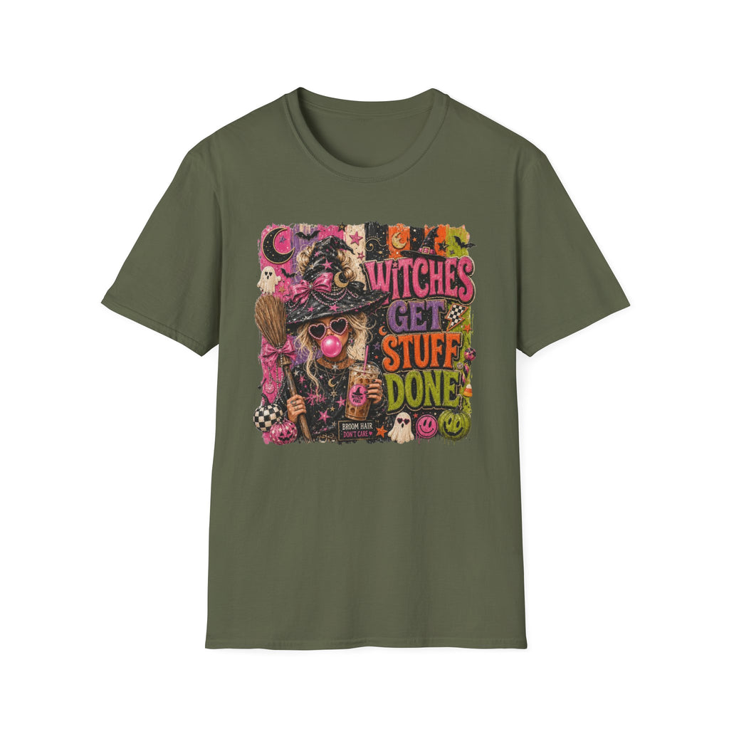 Witches Get Stuff Done T-Shirt — Retro Halloween Witch Graphic Tee
