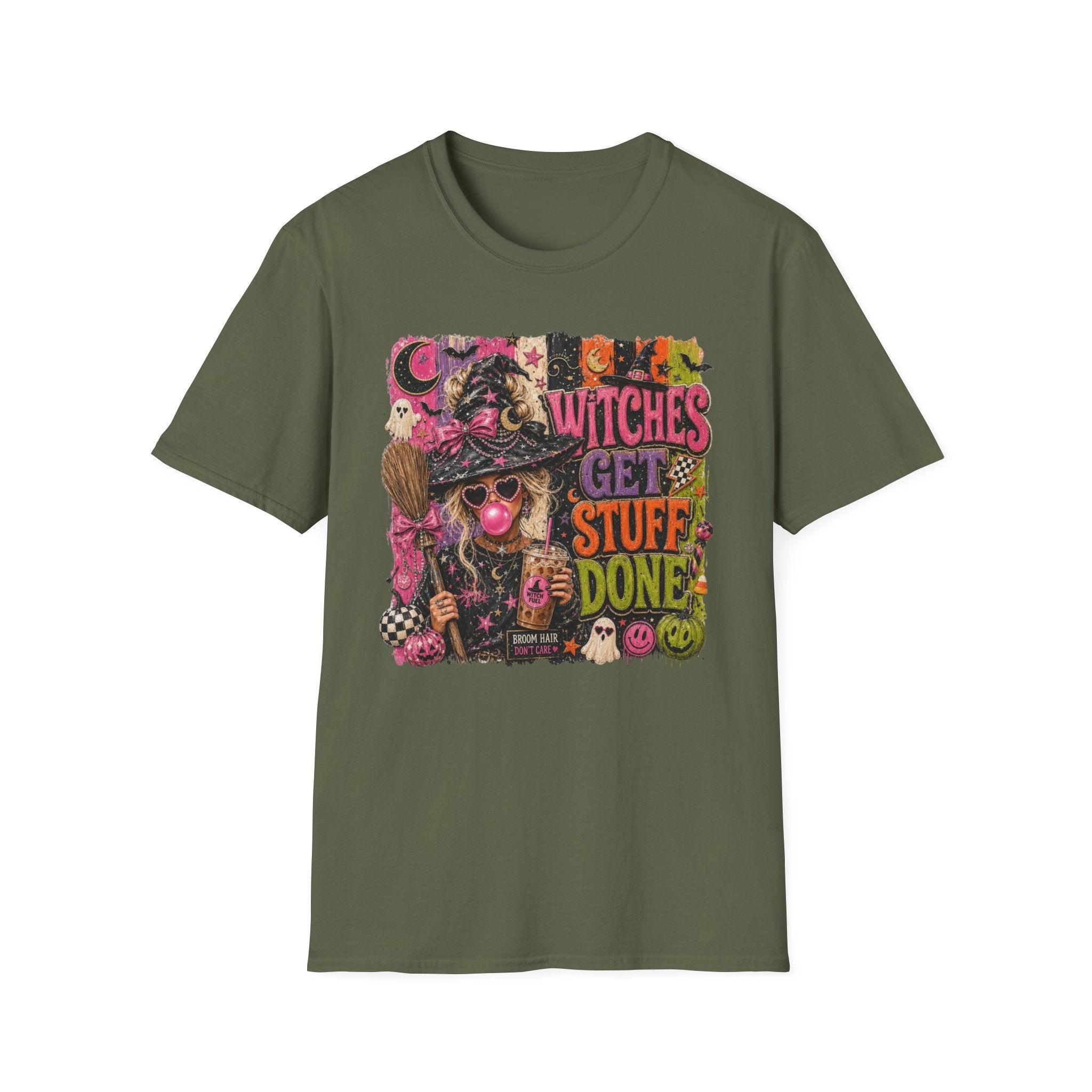 Witches Get Stuff Done T-Shirt — Retro Halloween Witch Graphic Tee