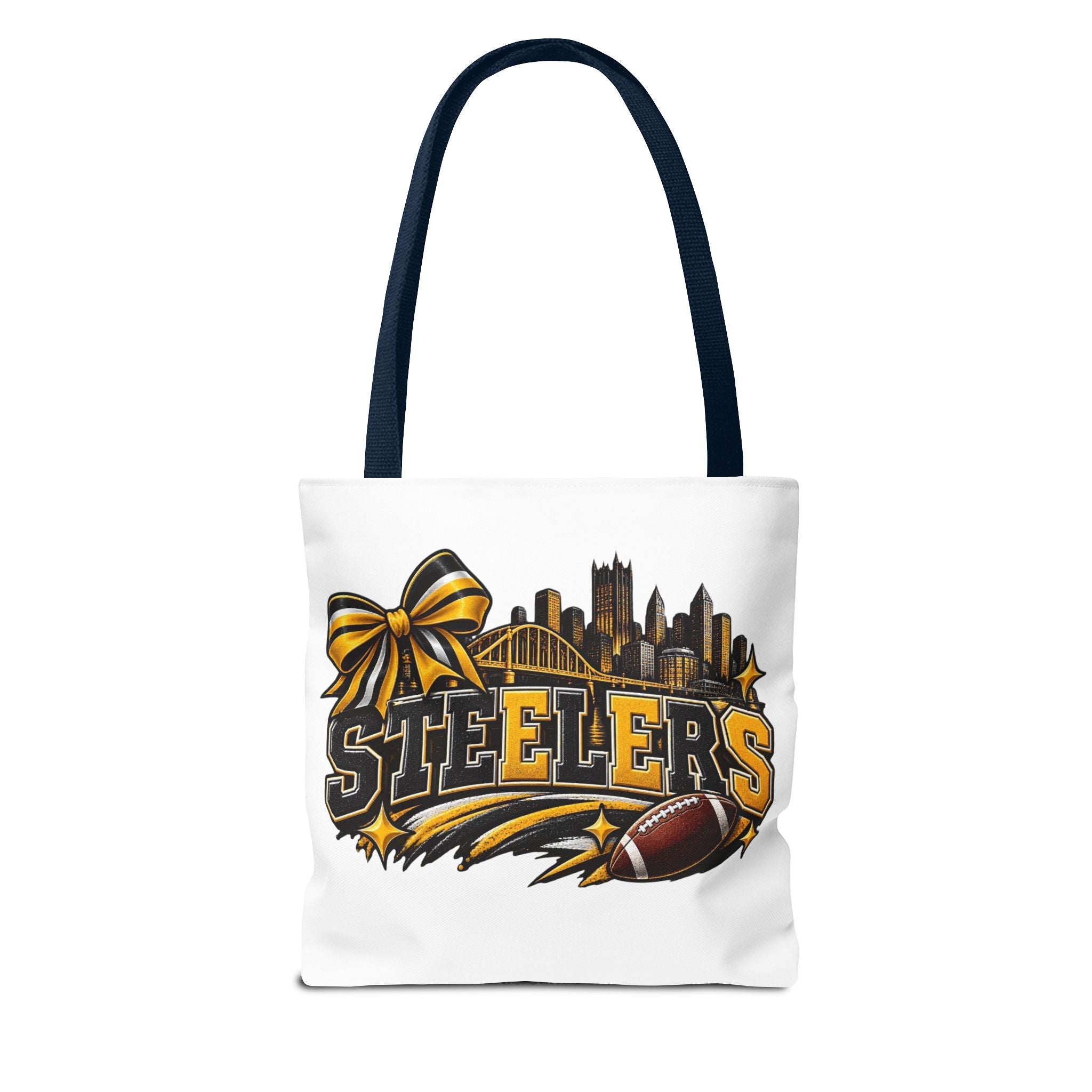 Steelers Skyline Tote Bag — Football Fan Gift, Yellow & Black Team Graphic
