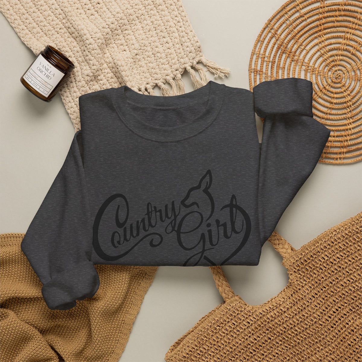 Country Girl Crewneck Sweatshirt — Vintage Script Pullover