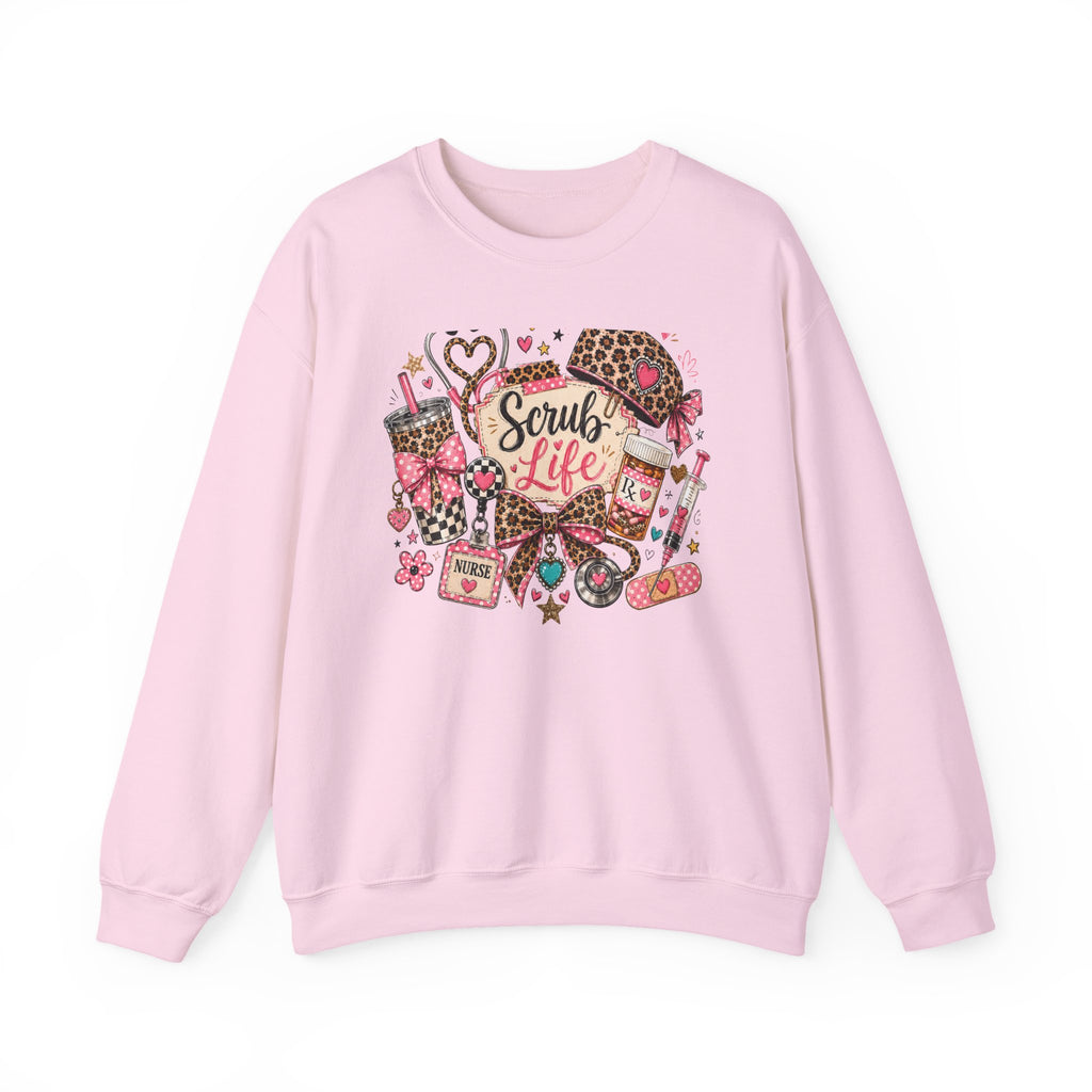 Scrub Life Sweatshirt — Cute Leopard Medical Nurse Crewneck