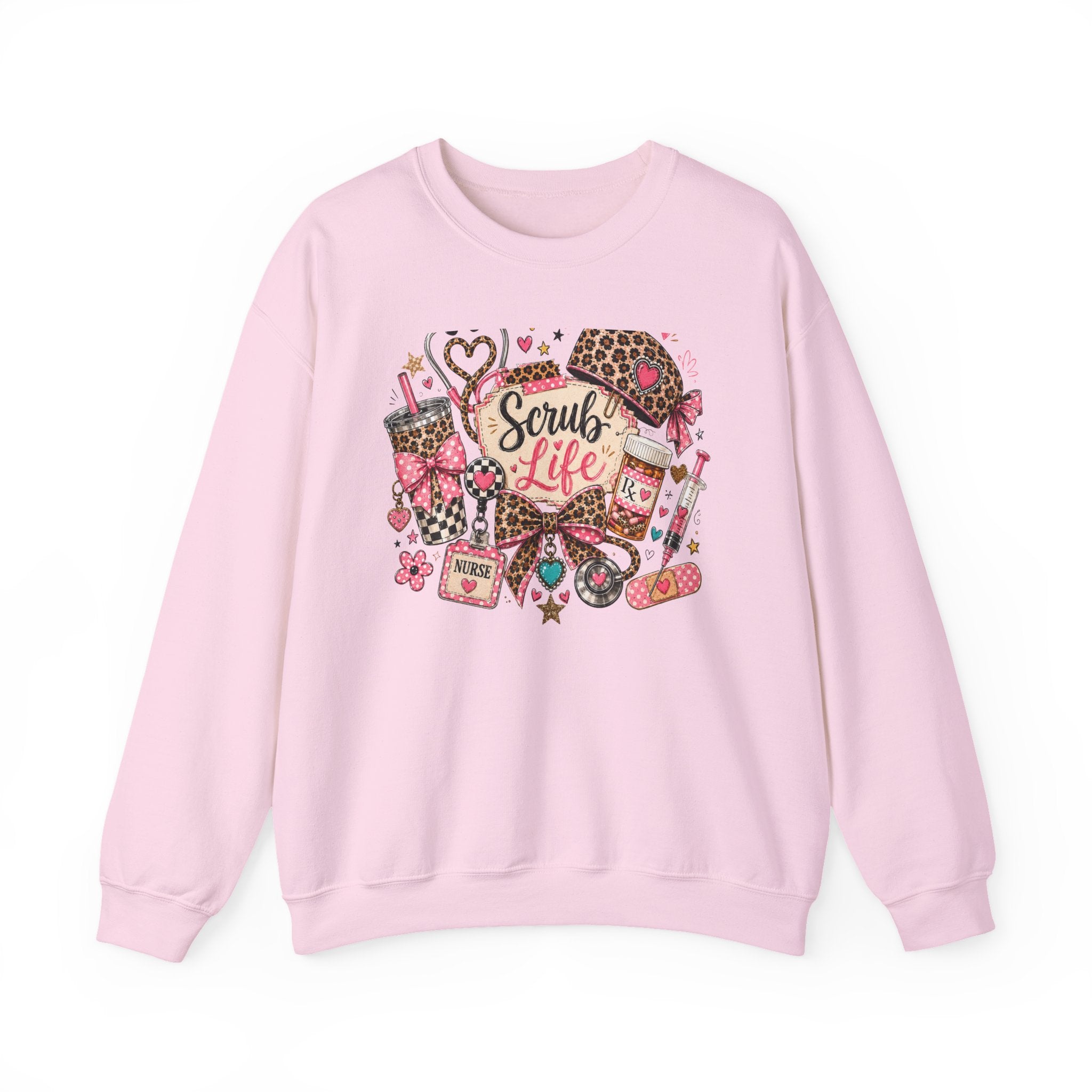 Scrub Life Sweatshirt — Cute Leopard Medical Nurse Crewneck