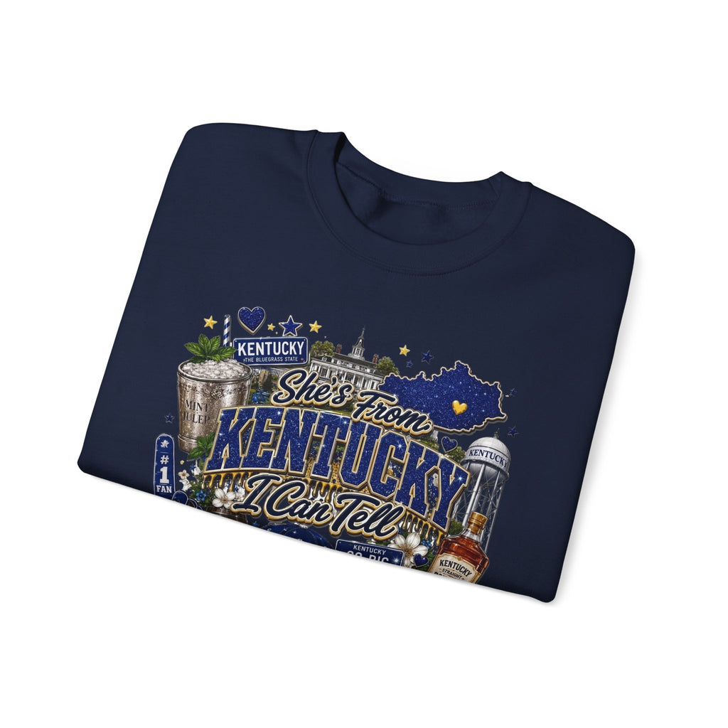 Kentucky Home State Crewneck Sweatshirt – "From the Bluegrass to Bourbon, Kentucky I Can Tell"