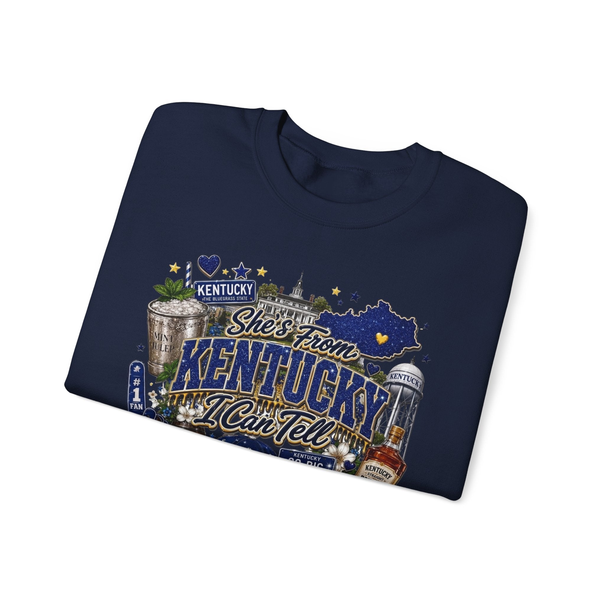 Kentucky Home State Crewneck Sweatshirt – "From the Bluegrass to Bourbon, Kentucky I Can Tell"