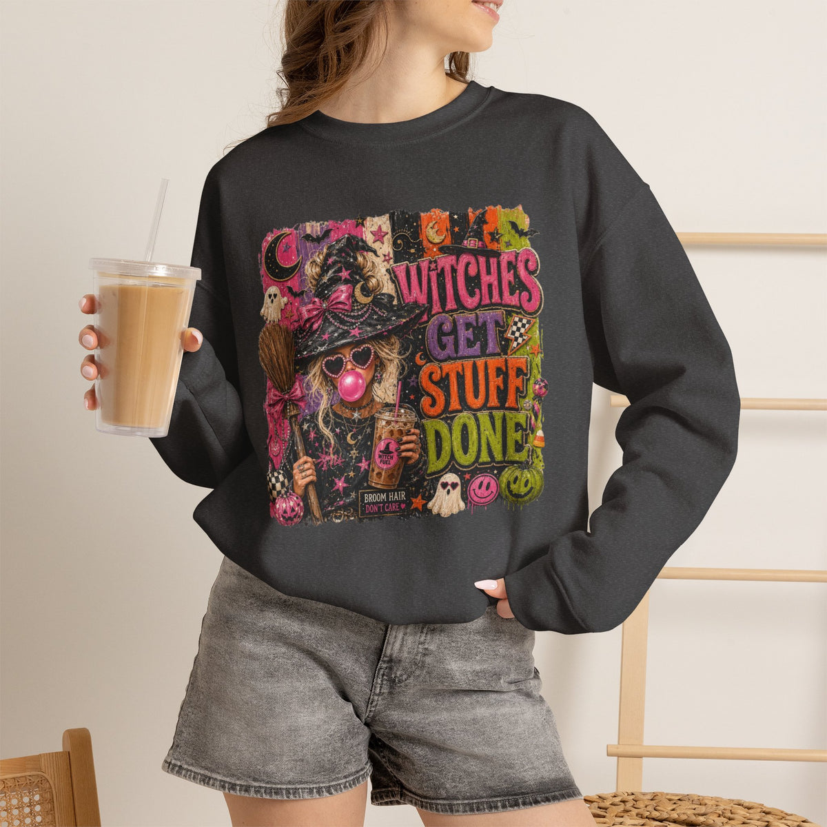 Witches Get Stuff Done Crewneck Sweatshirt