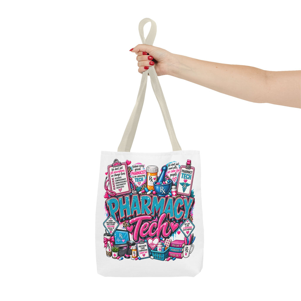Pharmacy Tech Tote Bag — Colorful Pharmacy Technician Gift Tote