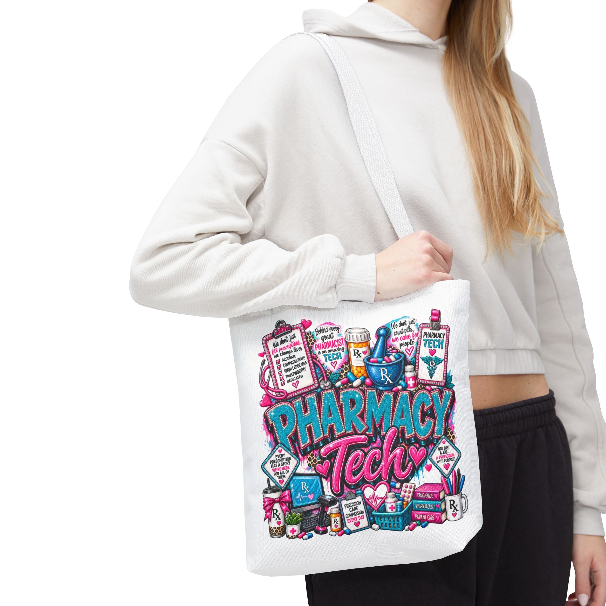 Pharmacy Tech Tote Bag — Colorful Pharmacy Technician Gift Tote
