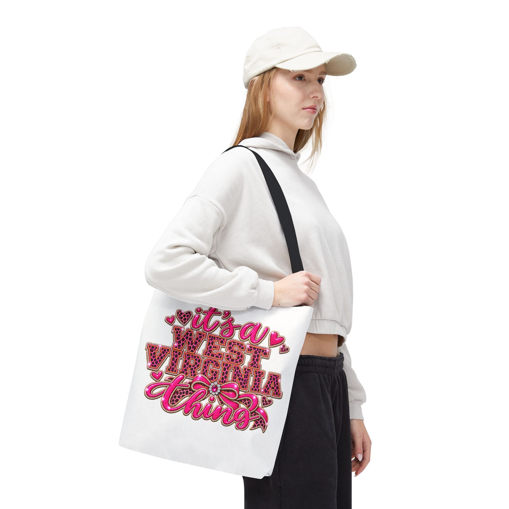 West Virginia Tote Bag - "It's a West Virginia Thing" Pink Graphic Tote
