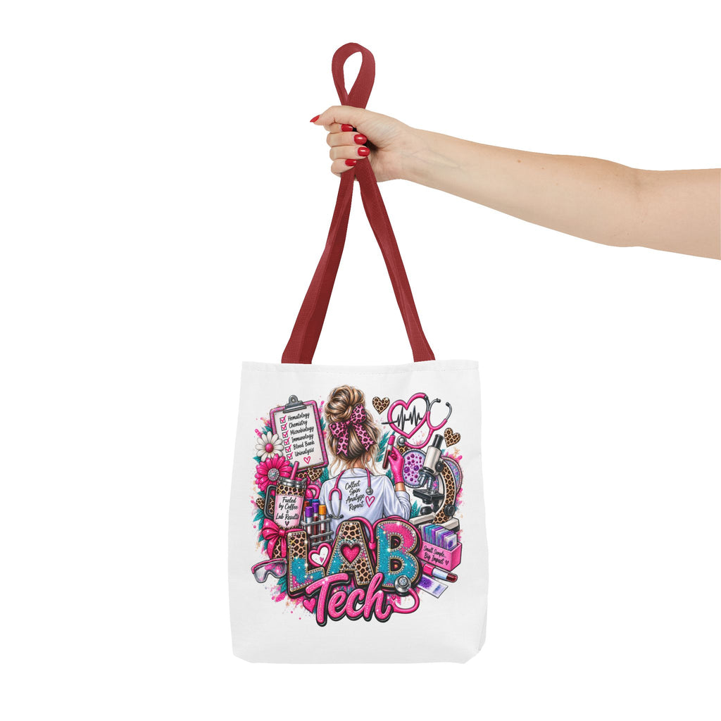 Lab Tech Tote Bag - Cute Pink Medical Laboratory Technician Gift