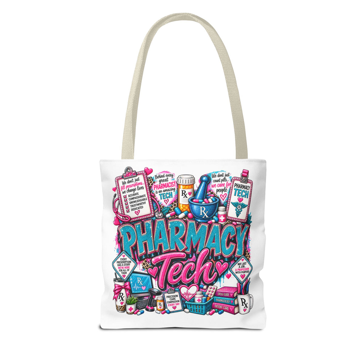 Pharmacy Tech Tote Bag — Colorful Pharmacy Technician Gift Tote