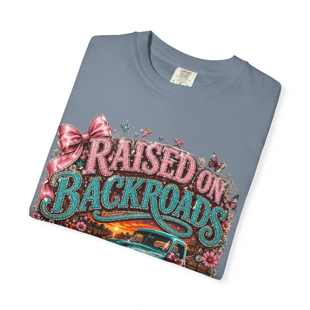Raised on Backroads & Bonfires T-Shirt — Vintage Truck Campfire Graphic Tee