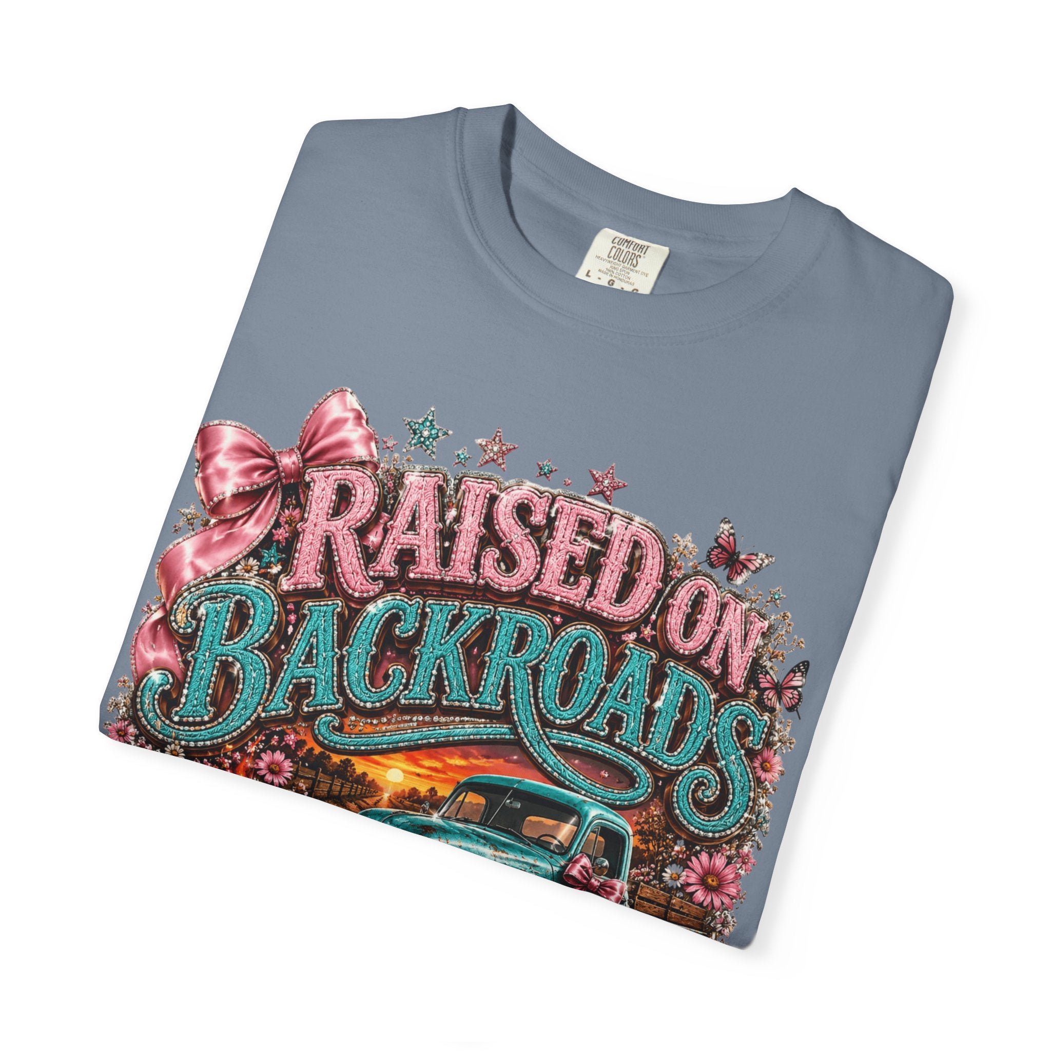 Raised on Backroads & Bonfires T-Shirt — Vintage Truck Campfire Graphic Tee