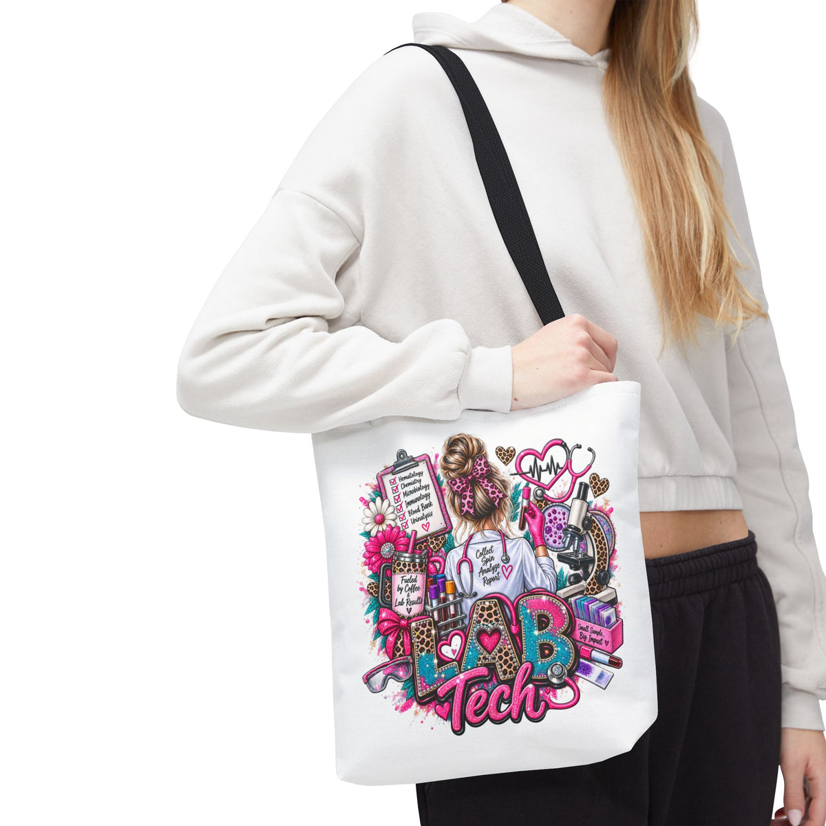 Lab Tech Tote Bag - Cute Pink Medical Laboratory Technician Gift