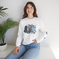 Crewneck Sweatshirt - Blue Floral Bell Design