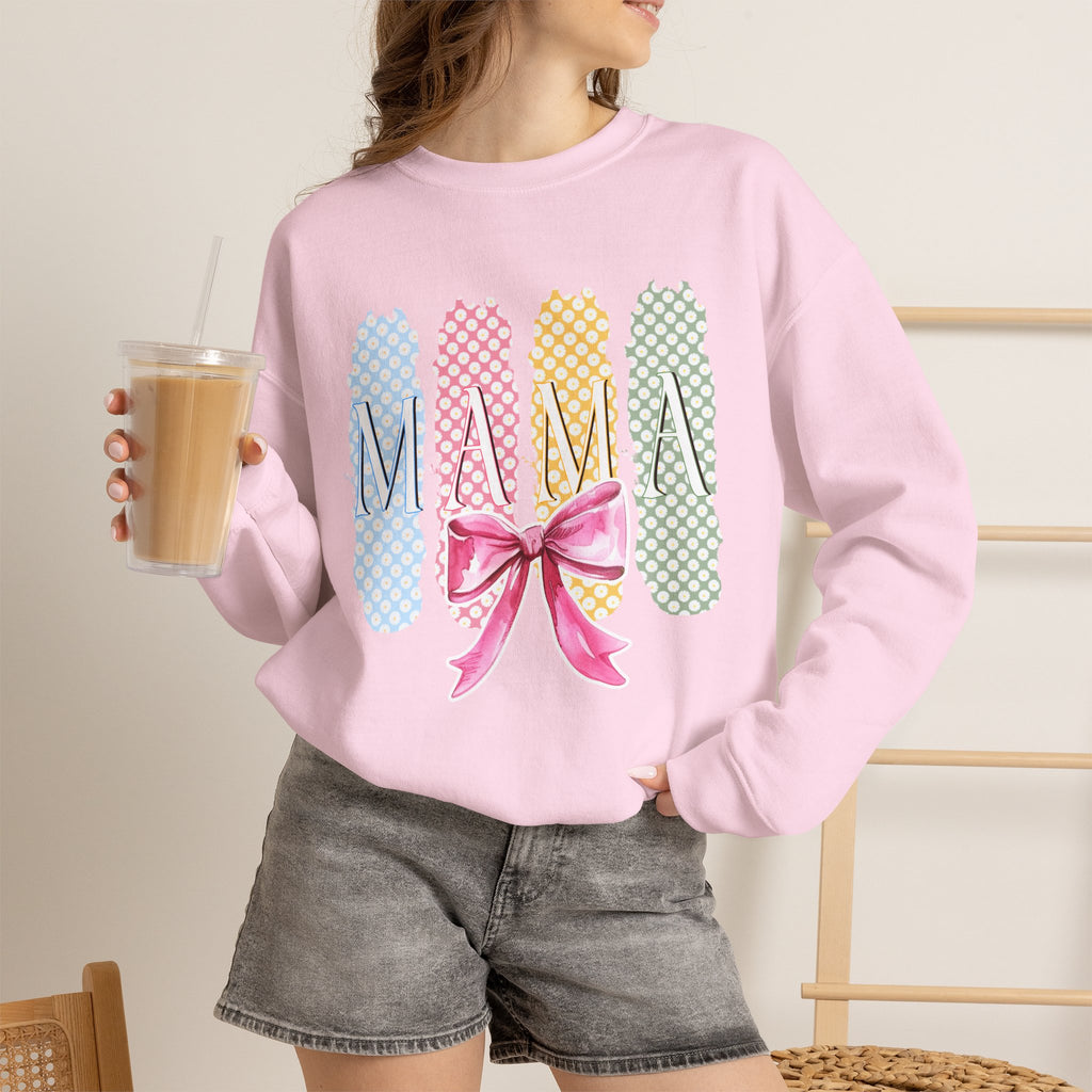 Ballet Slippers Crewneck Sweatshirt — Pastel Pointe Shoes with Pink Bow