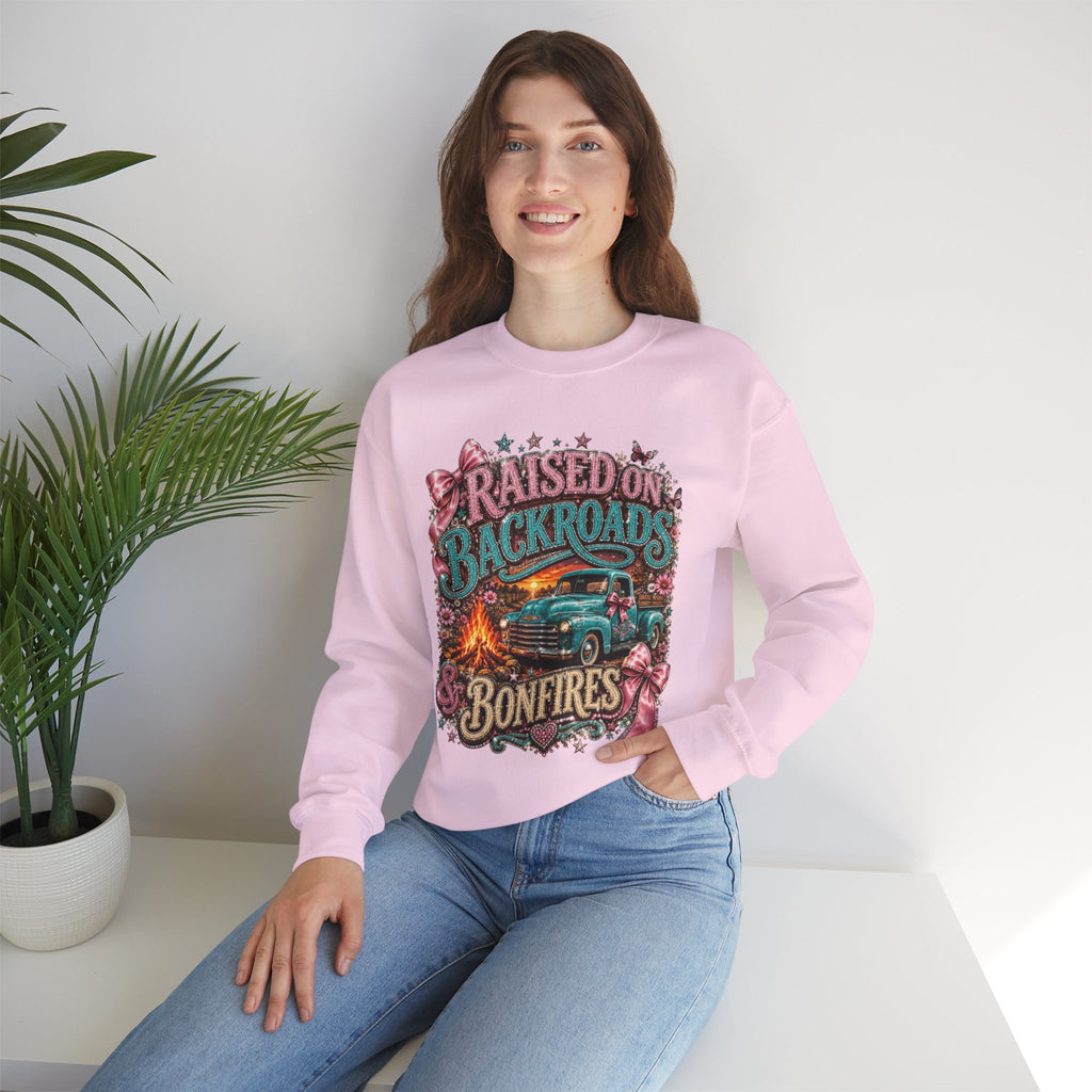 Raised on Backroads & Bonfires Crewneck Sweatshirt
