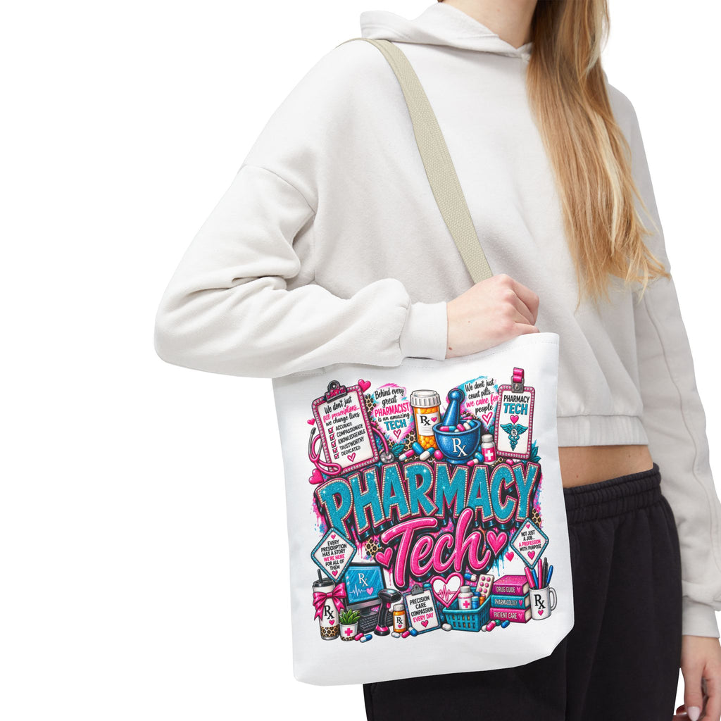 Pharmacy Tech Tote Bag — Colorful Pharmacy Technician Gift Tote