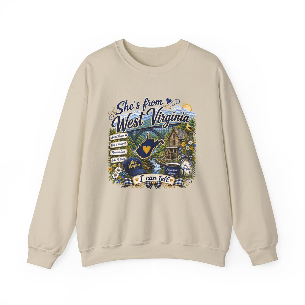 West Virginia Crewneck Sweatshirt - 'She's From West Virginia' State Pride Pullover