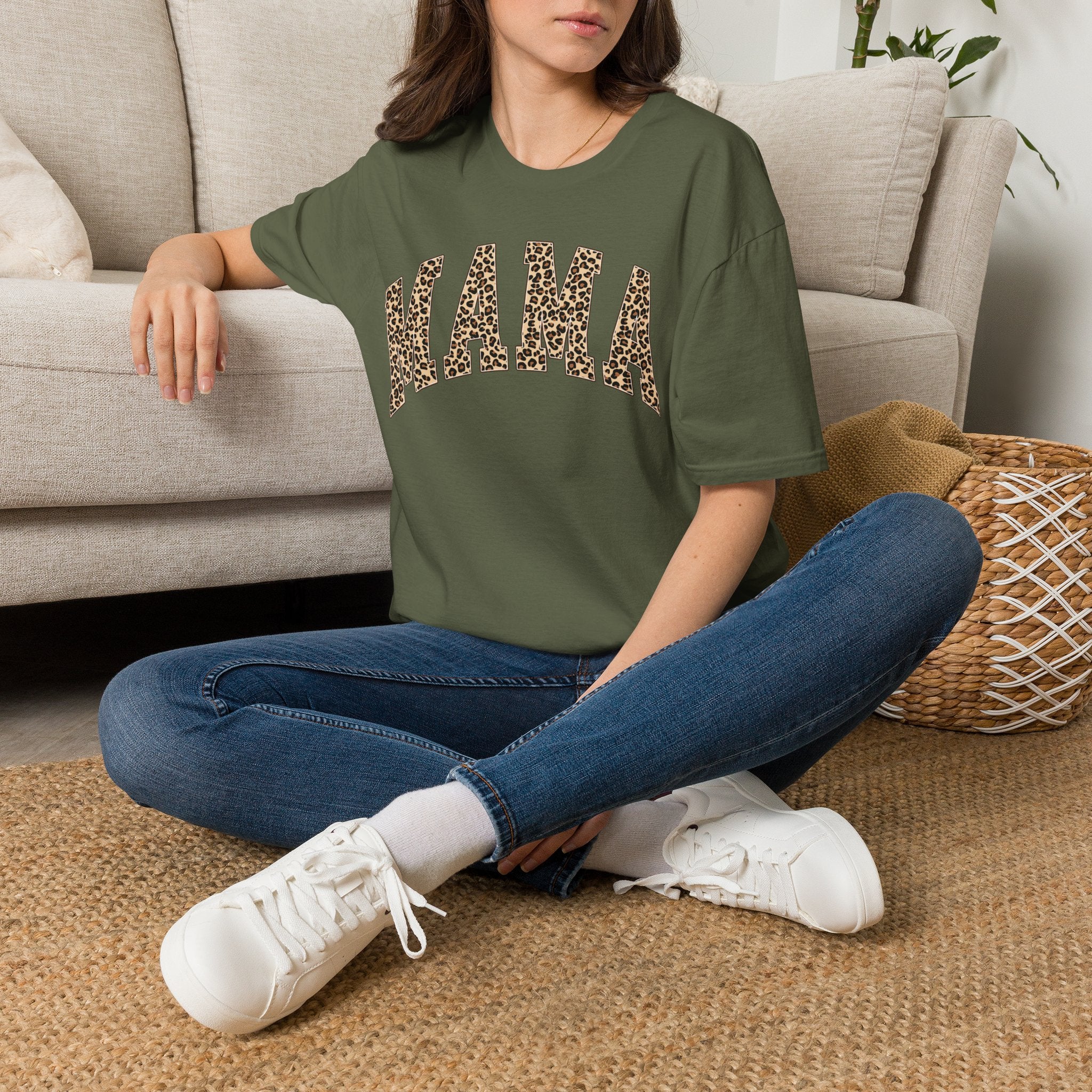Mama Leopard Print T-Shirt — Trendy Animal Print Mom Tee