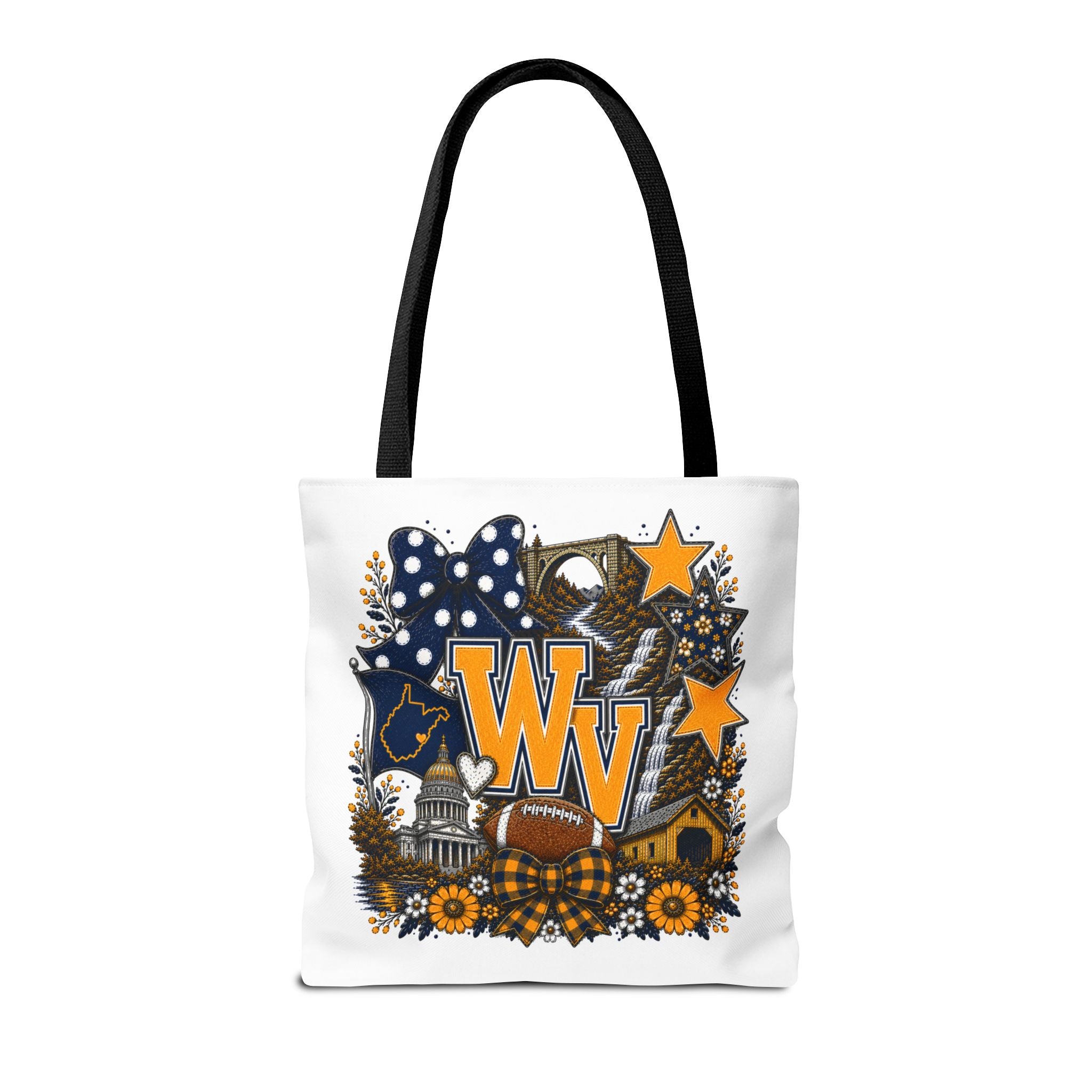 WV Football Collage Tote Bag — Collegiate Game Day Fan Tote