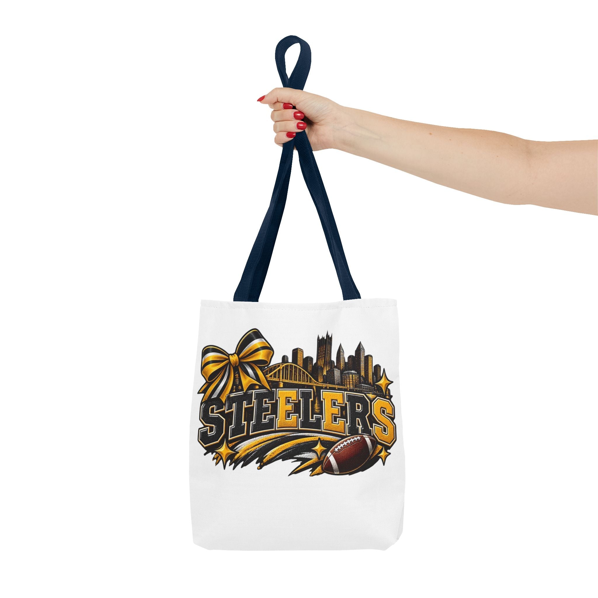 Steelers Skyline Tote Bag — Football Fan Gift, Yellow & Black Team Graphic