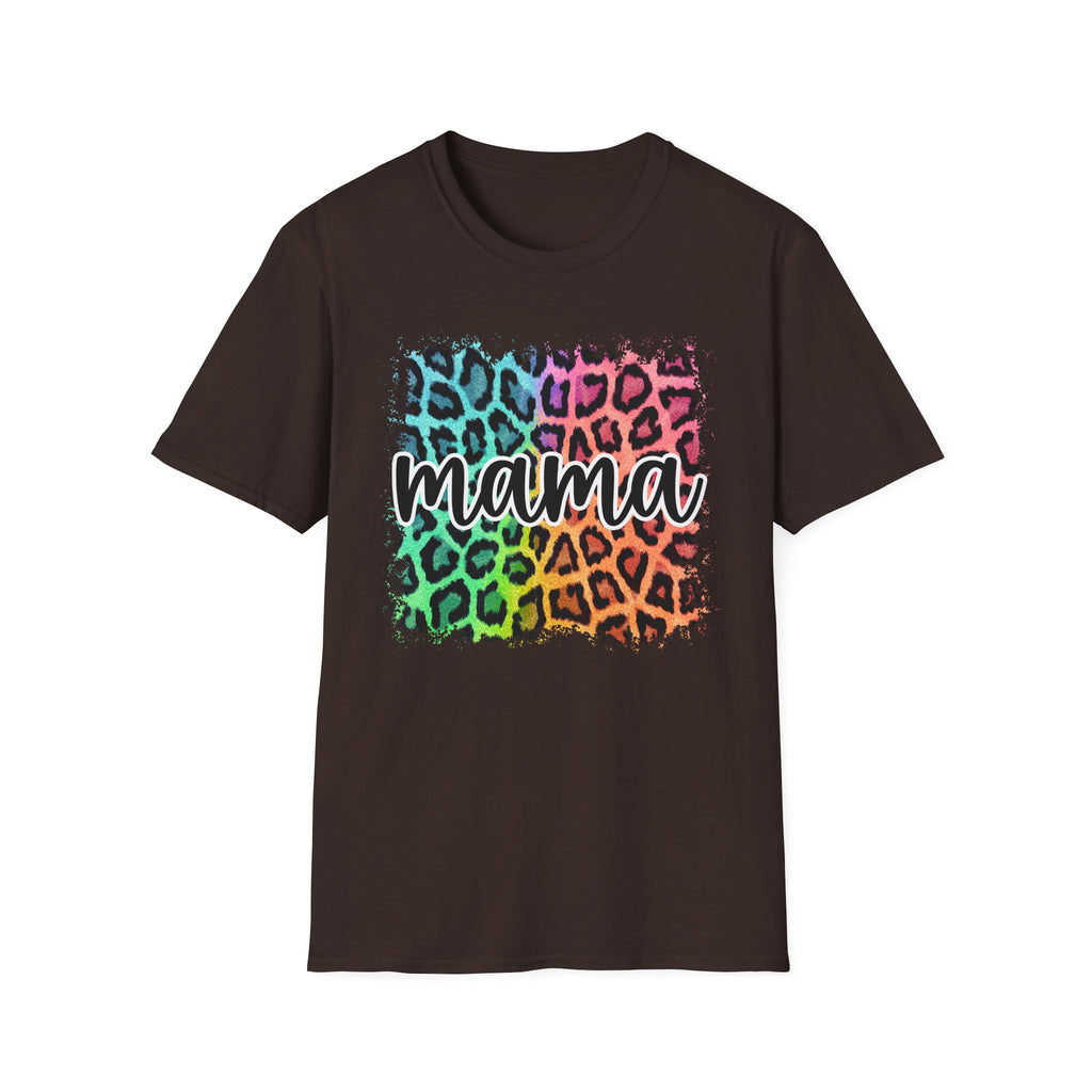 Mama Leopard Rainbow T-Shirt — Colorful Mama Graphic Tee