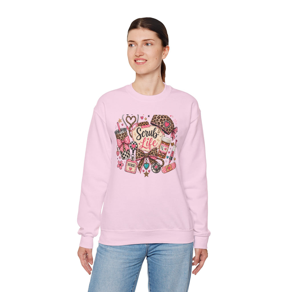 Scrub Life Sweatshirt — Cute Leopard Medical Nurse Crewneck