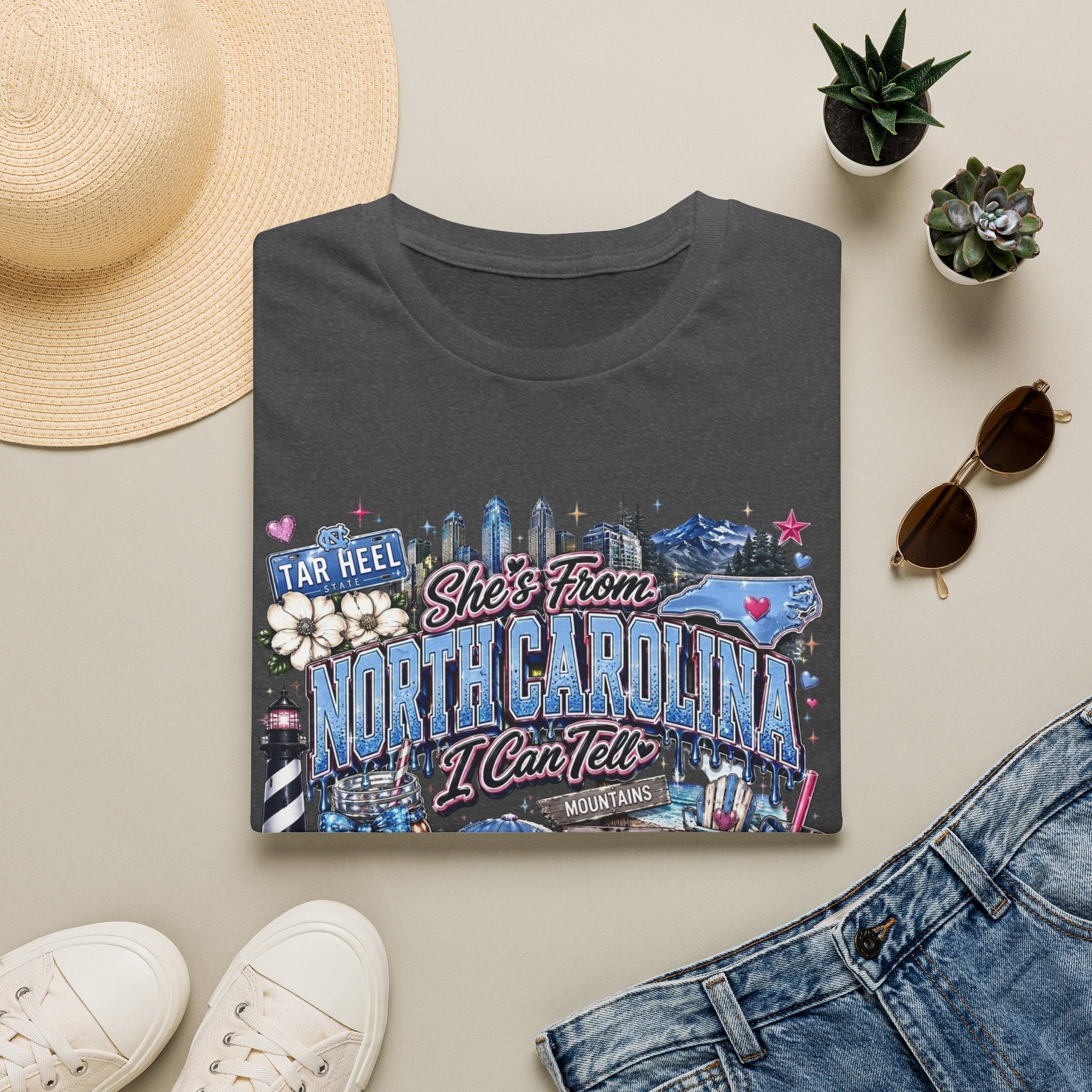 She's From North Carolina T‑Shirt — NC Pride Graphic Tee