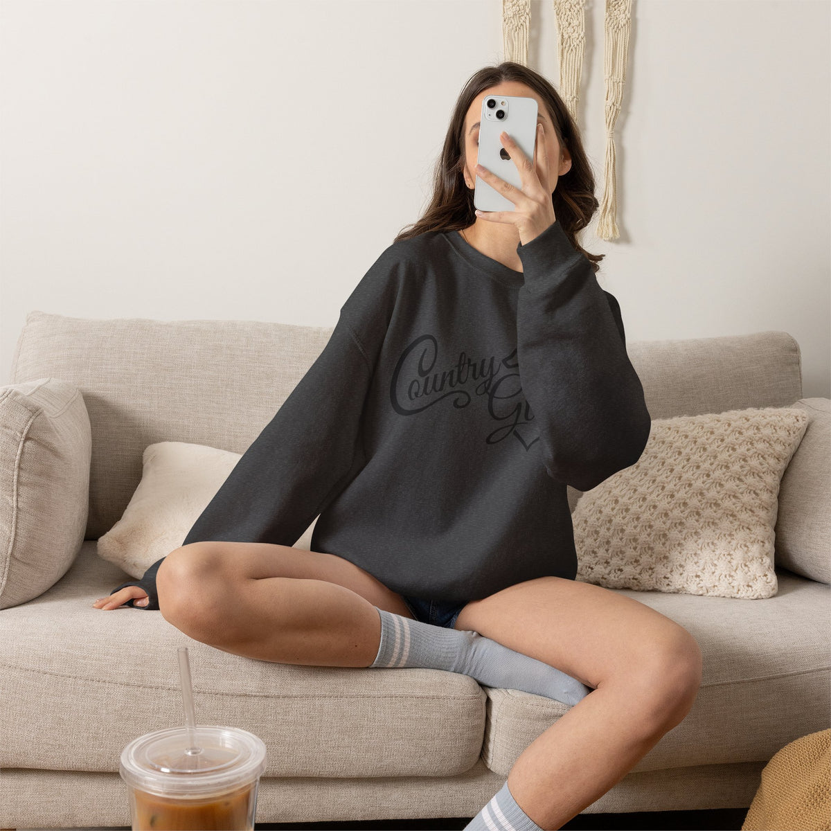 Country Girl Crewneck Sweatshirt — Vintage Script Pullover