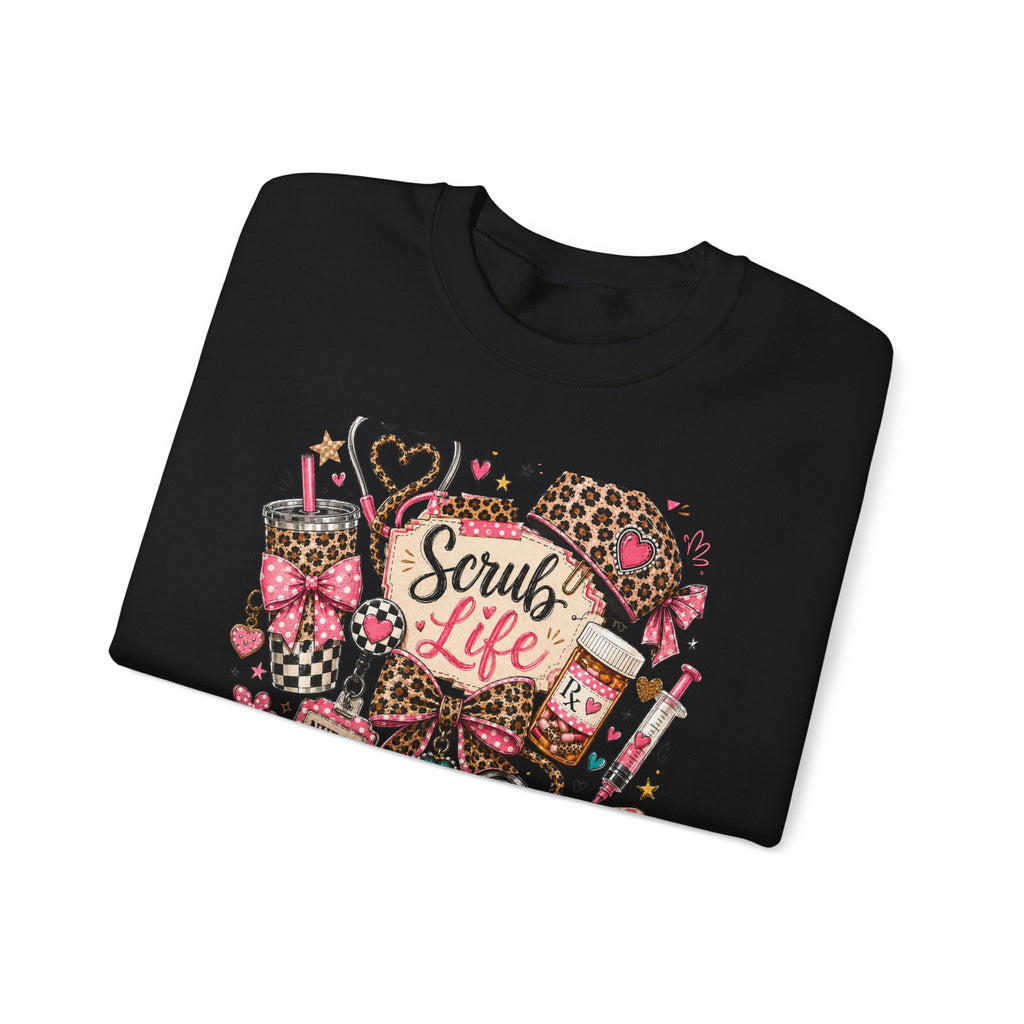 Scrub Life Sweatshirt — Cute Leopard Medical Nurse Crewneck