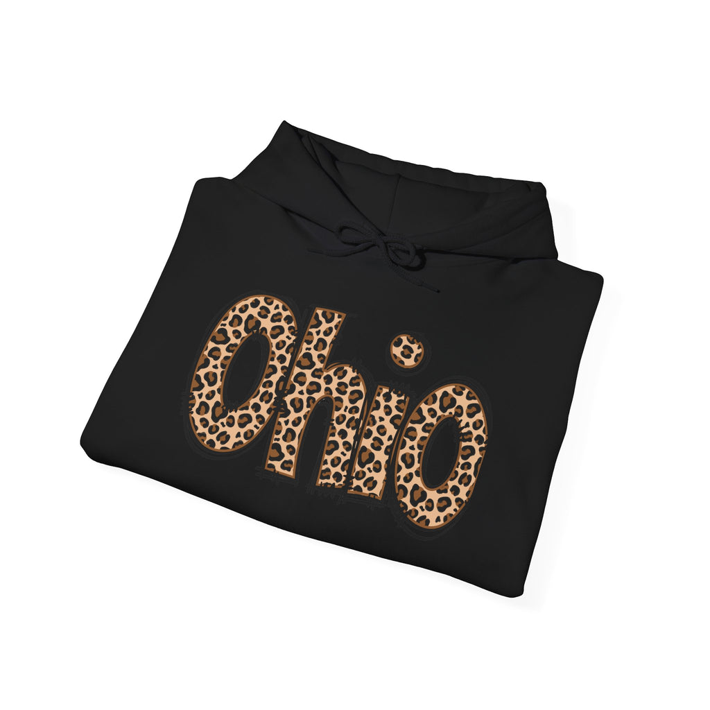 Ohio Leopard Print Hoodie – Women's Trendy State Pride Sweatshirt