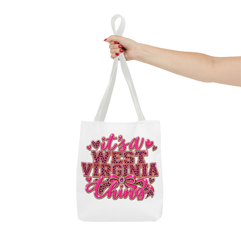 West Virginia Tote Bag - "It's a West Virginia Thing" Pink Graphic Tote