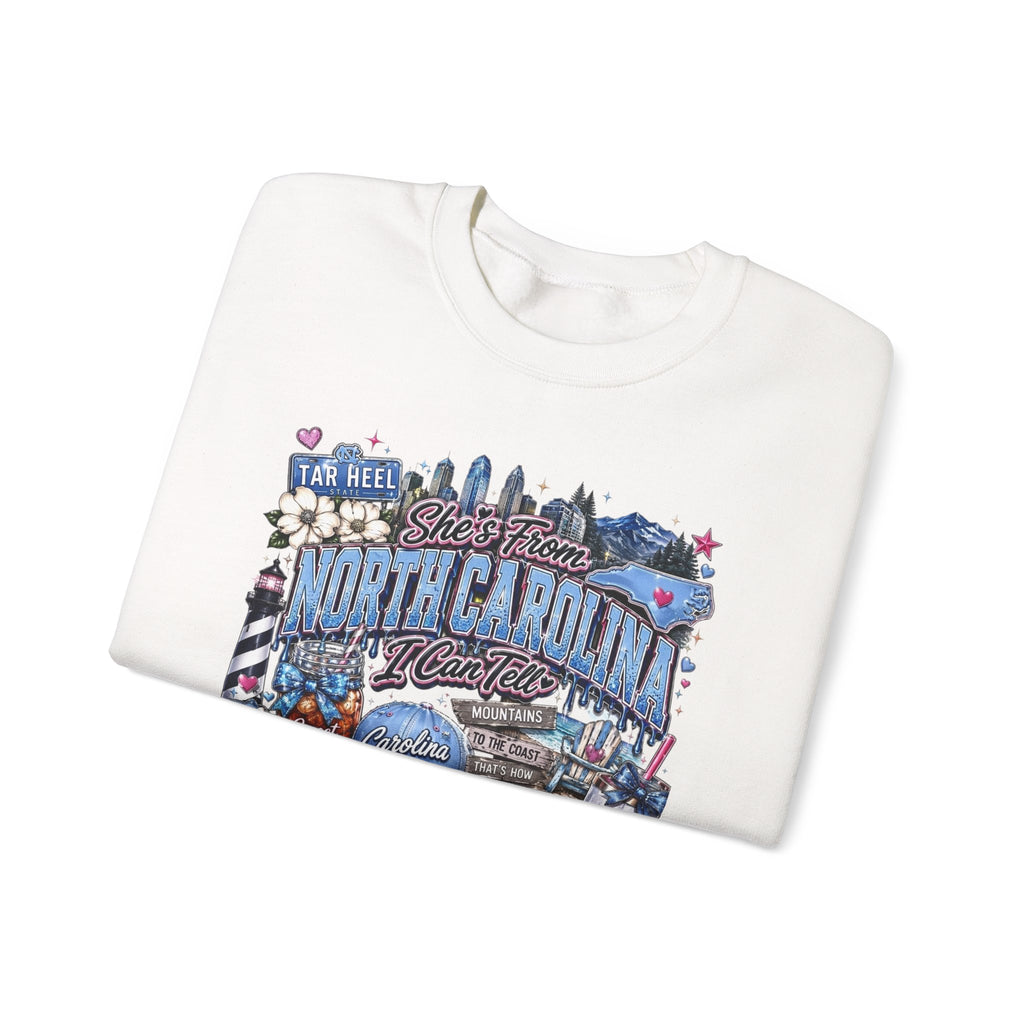 North Carolina Vintage Crewneck Sweatshirt — Shore Town Illustrated Design