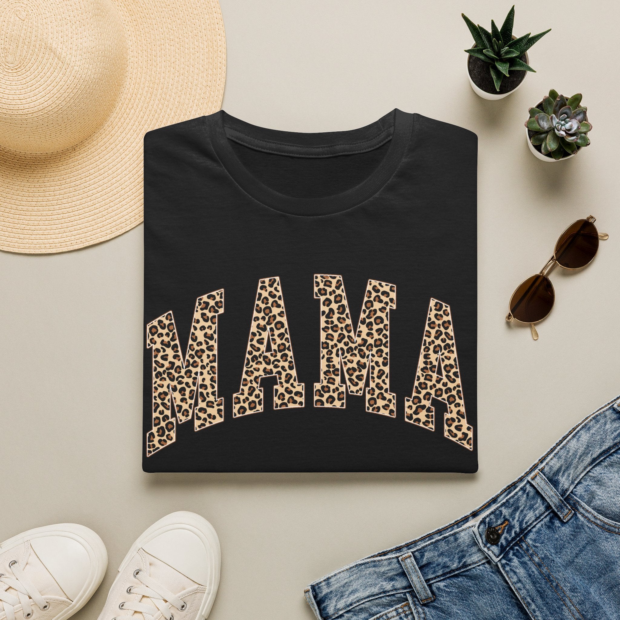 Mama Leopard Print T-Shirt — Trendy Animal Print Mom Tee