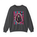 Grim Reaper Portrait Crewneck Sweatshirt – Neon Goth Horror Graphic