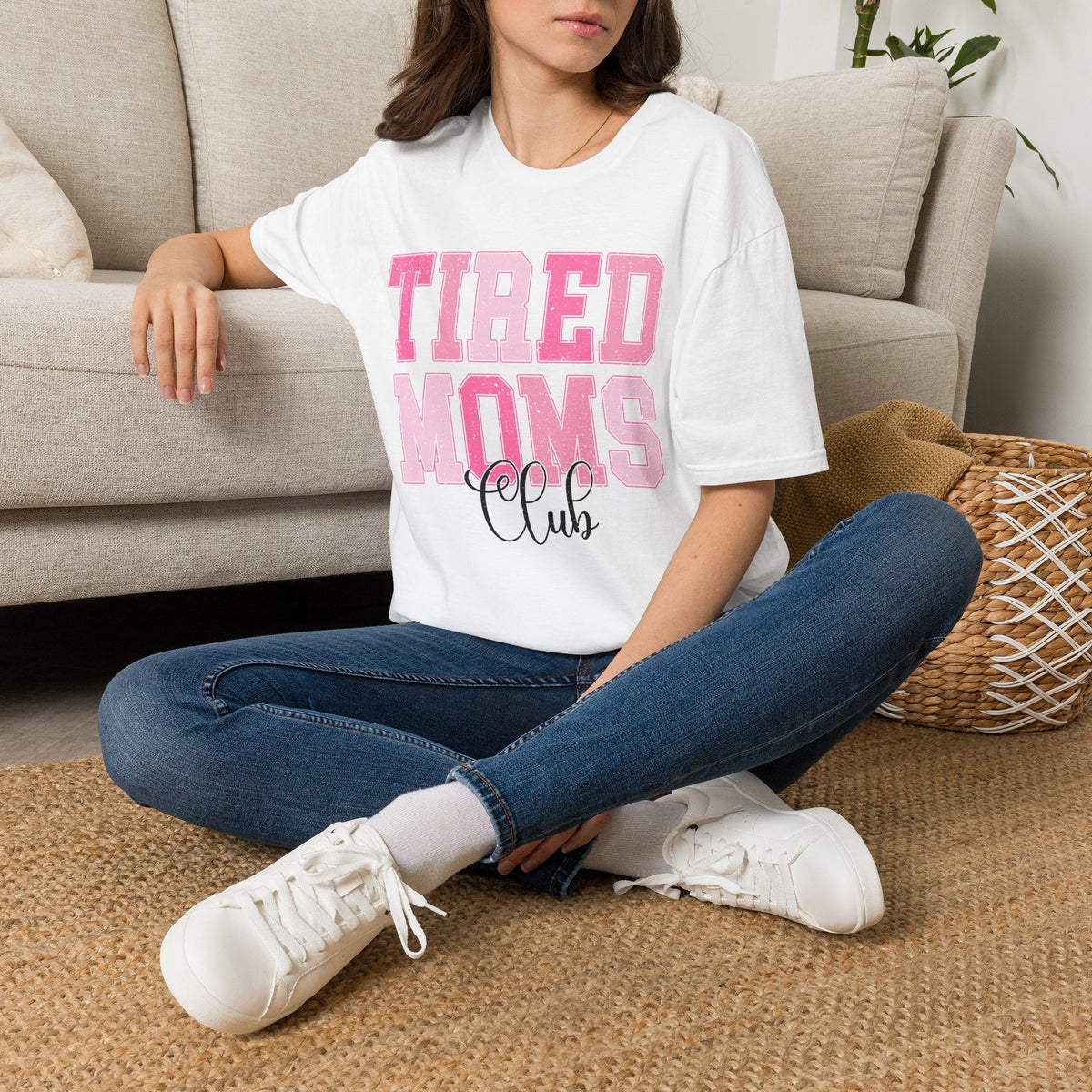 Tired Moms Club T-Shirt — Funny Pink Mom Life Tee